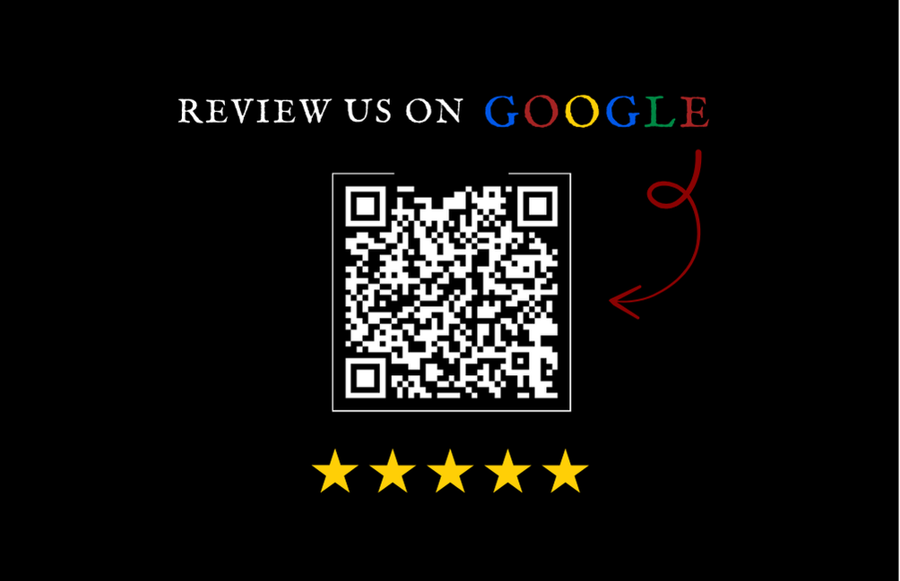 Achterzijde werknemer kaart met Google review link
